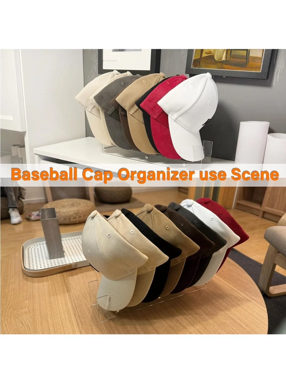 Acrylic Baseball Cap Organizer Rack - Picture 2 of 5